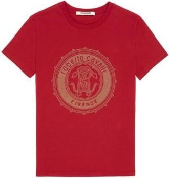 Roberto Cavalli RC Monogram Cotton T-Shirt, Brand Size 44 ( US Size 10 )