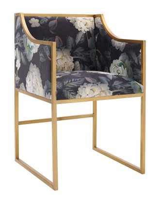 TOV Furniture Atara Floral Velvet Gold Chair
