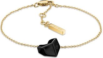 Calvin Klein Womens Faceted Heart Necklace - Metallic