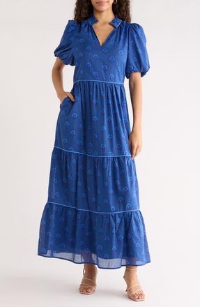 Sugarlips Briza Medallion Print A-Line Dress in Teal-Blue at Nordstrom, Size X-Large