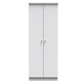 Welcome Furniture Monroe Ready Assembled Wardrobe with 2 Doors - White Matt / White - Welcome Furniture | TJ Hughes