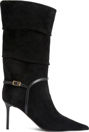 Giuseppe Zanotti 85mm SECRET pleated suede boots - women - Goat Skin/Lambskin/Leather/Leather/Goat Skin - 39.5 - Black