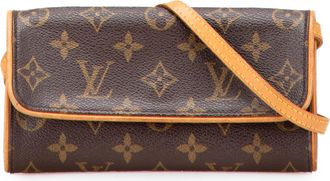 Louis Vuitton Pre-owned Womens Pochette Bourse Shoulder Bag - Brown Textile - One Size