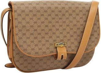 Gucci Pre-owned Leather gucci-bags - Dames - Vintage Schoudertas - Beige - ONE Size - Leer - Vintage