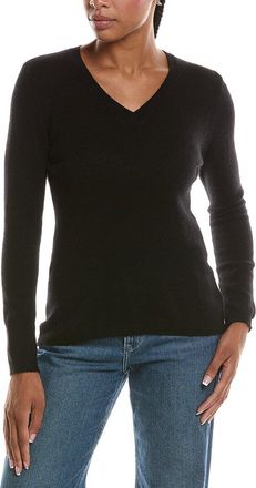 Fort&eacute; Cashmere Basic V-Neck 100% Cashmere Pullover