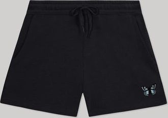 Dalix Womens Butterfly Midweight Washed Fleece Shorts in Black at Nordstrom, Size Xx-Large