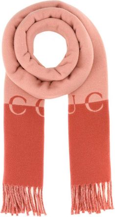 Gucci Peach Colorblock Logo Scarves
