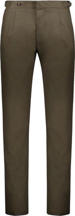 Moorer Klassieke Wollen Mix Broek - Heren - Slim Fit Broeken - Groen - L - Wol - Broeken
