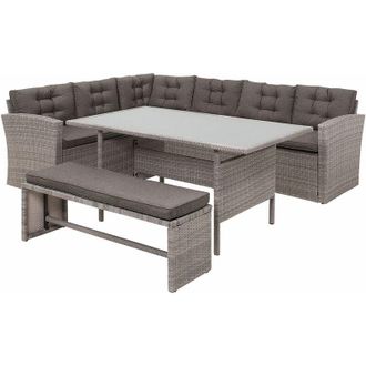 Beliani Set da giardino in rattan grigio Viterbo