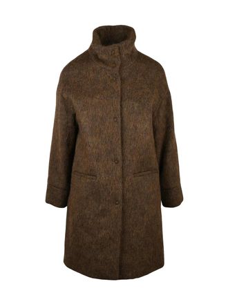 Olivier Horigamy Brown Virgin Wool-Blend Coat