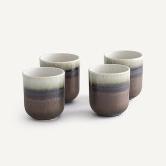 AM.PM Set van 4 kopjes in reactief geglazuurd aardewerk, Noa