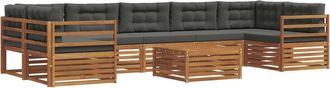 vidaXL Conjunto De Sof&aacute;s De Exterior 8 Uds. Natural Y Antracita Vidaxl