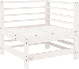 vidaXL Garden Corner Sofa White Solid Wood Pine Vidaxl