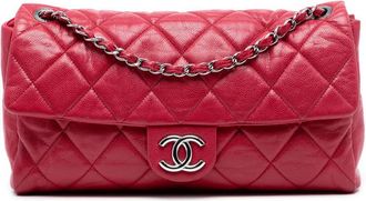 Chanel 2009-2010 Medium Glazed Caviar Nature Flap shoulder bag - Rosso