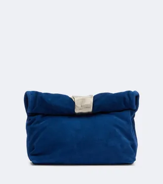 Staud Puff Small suede clutch