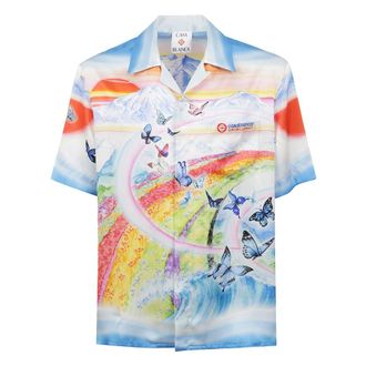 Casablanca Short-sleeve silk shirt with graphic print