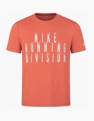 Nike Mens Nike Rise 365 Running Division Mens Dri-FIT Short-Sleeve Pink Running Top - Orange - Size: 40