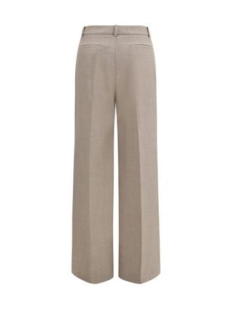 P.A.R.O.S.H. Womens Virgin Wool Pants Tortora Trousers