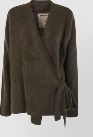 Uma Wang soft knit wrap jacket with tie detail