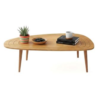Dmora Mesa De Centro Da Salotto Beid, Tavolo Basso Da Caff&egrave;, Portariviste Per Divano, Ripiano Da Soggiorno, 115x50h38 Cm, Rovere