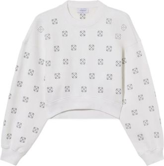 Off-white Lurex Little Arrows Sweatshirt - Dames - Sweatshirts - Wit - S - Katoen - Hoodies & sweatvesten