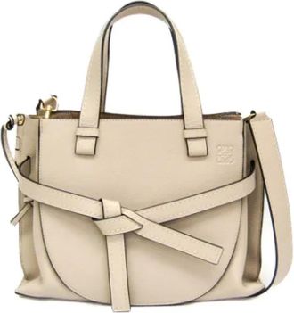 Loewe Tweedehands leren schoudertassen - Dames - Vintage Handtas - Beige - ONE Size - Leer - Vintage