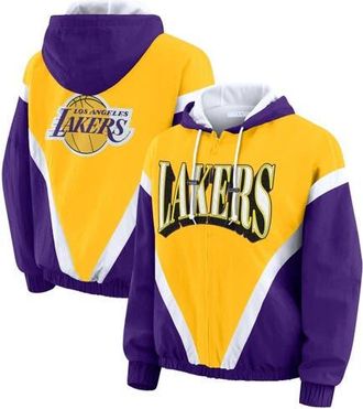 WEAR by Erin Andrews Womens WEAR by Erin Andrews Gold/Purple Los Angeles Lakers Color-Block Full-Zip Windbreaker at Nordstrom, Size X-Large