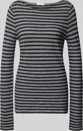 Marc O'Polo Slim Fit Langarmshirt aus reiner Baumwolle in Anthrazit, Gr&ouml;&szlig;e XS