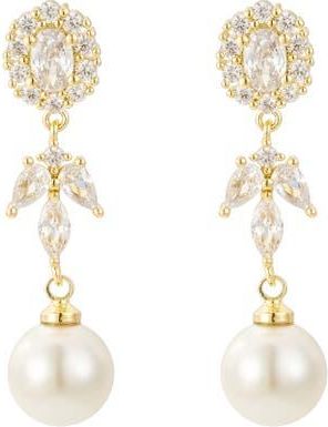Untamed Petals Palace Pearl and Crystal Drop Earrings in Gold at Nordstrom