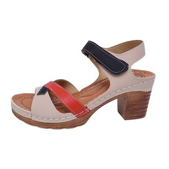 Generic 2026 Women Slippers Womens Orthopedic Sandals Summer Color Block Arch Support Shoes Casual Ankle Strap Slingback Platforms Comfortable Dress (Light Gr