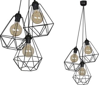 OEM L&aacute;mpara Colgante Moderna Loft Diamond De 3 L&aacute;mparas