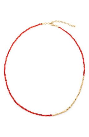 Monica Vinader Mini Nugget Stone Beaded Necklace in 18Ct Gold Vermeil On Sterling at Nordstrom