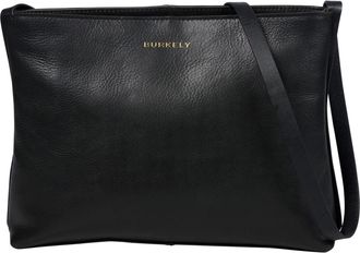 Burkely Leather Shoulder Bag Fine Florence Crossbody Zip Bag Black