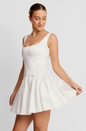 Six Stories Scoop Neck Sleeveless Skater Mini Dress in White at Nordstrom, Size 10