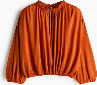 H&M Gerafftes Viskoseshirt - Orange