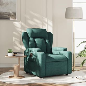 vidaXL Sill&oacute;n Reclinable De Tela Verde Oscuro Vidaxl