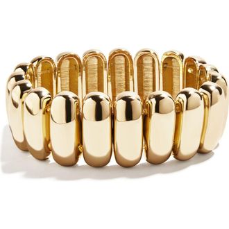 BaubleBar Keira Ribbed Stretch Bracelet in Gold at Nordstrom