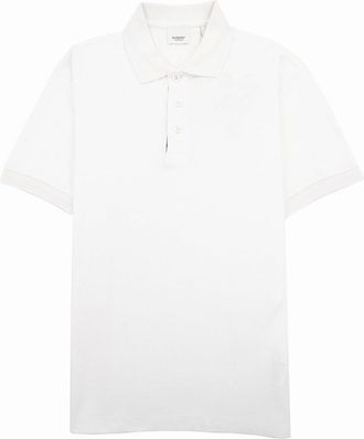 Burberry Mens Burberry Manzoni Monogram Pique Polo White - Size: 36