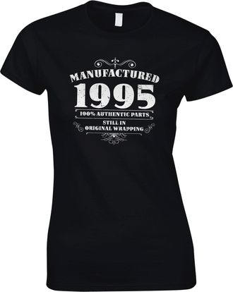 Bang Tidy Clothing 30th Birthday Gifts for Women Her Vintage 1995 T Shirt - Black-M