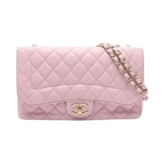 Chanel Pre-owned Matelasse Lambskin Single Flap Shoulder Bag - Dames - Pre-owned - Roze - Maat: ONE Size Leer