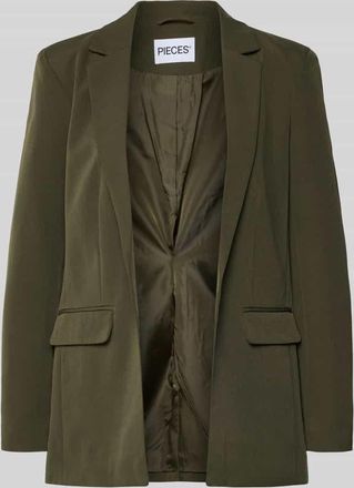 Pieces Loose Fit Longblazer mit Abn&auml;hern Modell BOZZY in Oliv, Gr&ouml;&szlig;e L
