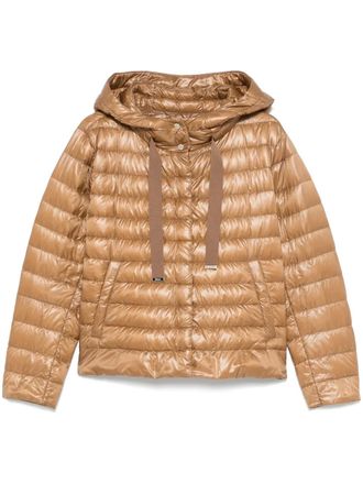 Herno hooded puffer jacket - women - Polyamide/Cotton/Goose Down/Polyester/Goose Feather - 38 - Brown