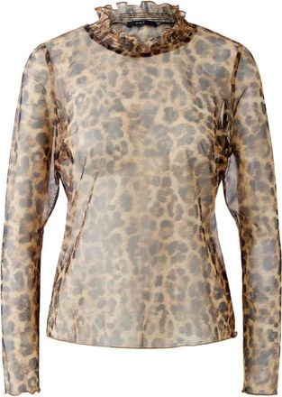 Oui Dames, Blouses & Shirts, Bruin, Maat: XL