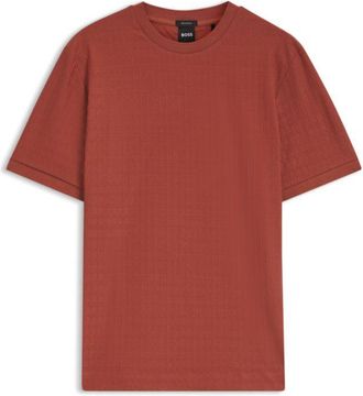 BOSS Geometric-jacquard T-shirt in cotton