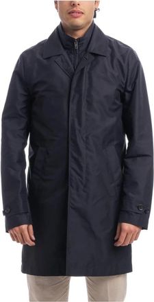 Fay Single-Breasted Coats - Heren - Mantel - Blauw - L - Jassen