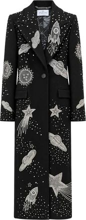 Philipp Plein Abrigo Largo Cruzado Space Zodiac - Coats - Mujer - Negro - M