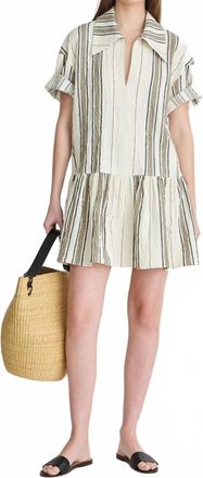 Apiece Apart Stripe Rowen Mini Dress In Affogato