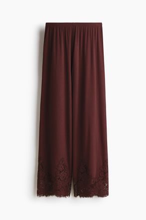 H&M Pyjamahose mit Spitze - Rostbraun