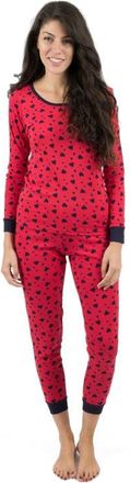Leveret Womens Cotton Matching Family Pajamas, Wild Canvas Prints in Hearts Navy at Nordstrom, Size X-Large