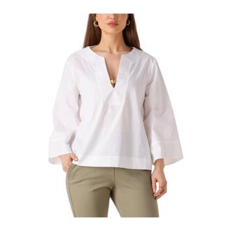 Access Fashion Access Fashion, Dames, Blouses & Shirts, Wit, Maat: M Katoen